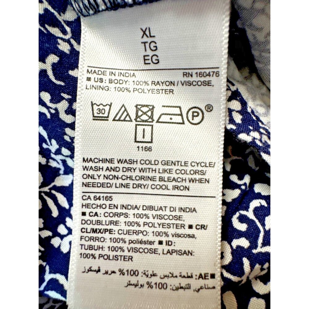 🌹OLD NAVY Womens XL Navy White Floral Coastal Beachy Boho Cottage Dress Y2K - Picture 8 of 8